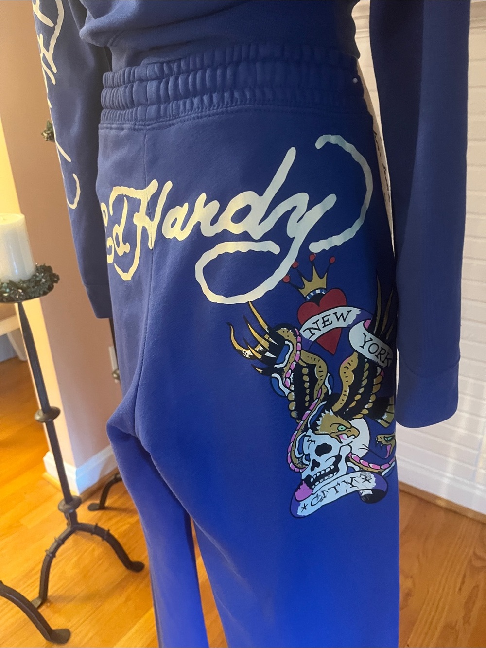 Ed Hardy Crop Hoodie/Matching Pants - Picture 7 of 10